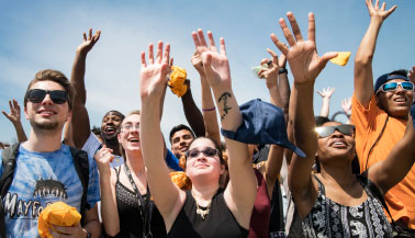 Photo of students cheering